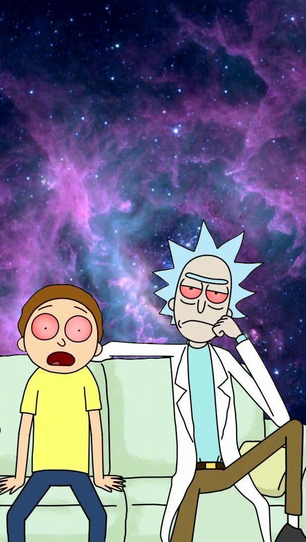 Iphone Rick And Morty Smoking Weed Wallpaper