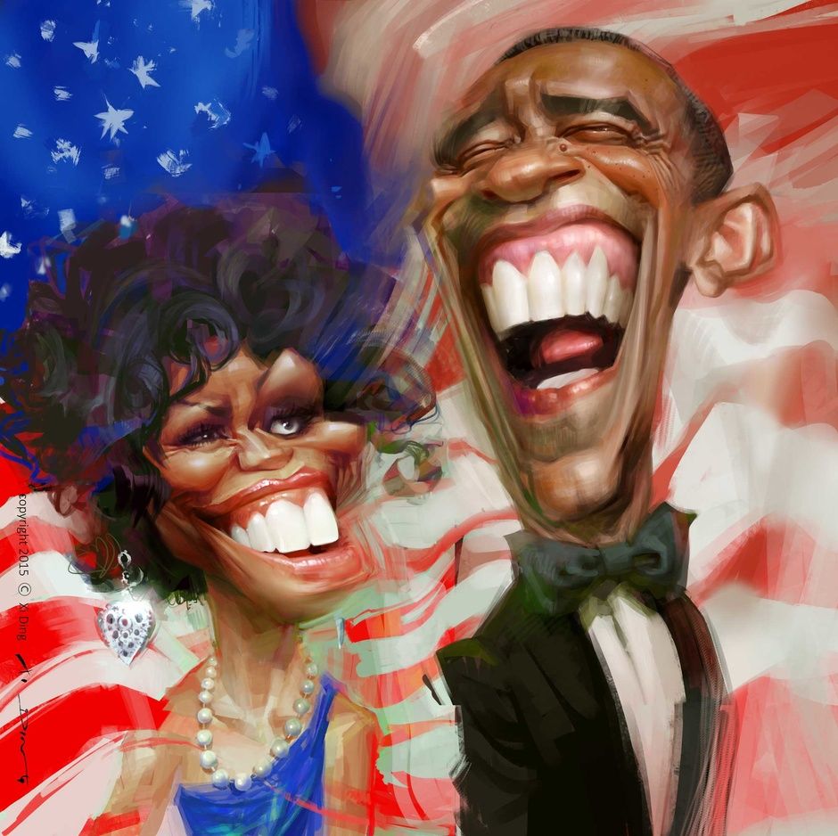 Resultado de imagen para Caricatura del matrimonio Obama