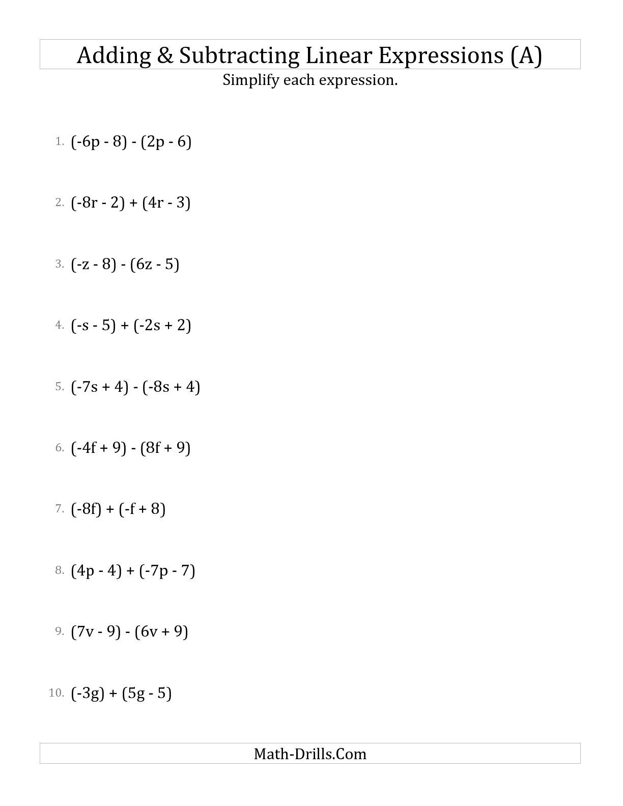 Algebraic Expressions Worksheets Grade 23 Pdf Intended For Algebraic Expressions Worksheet Pdf