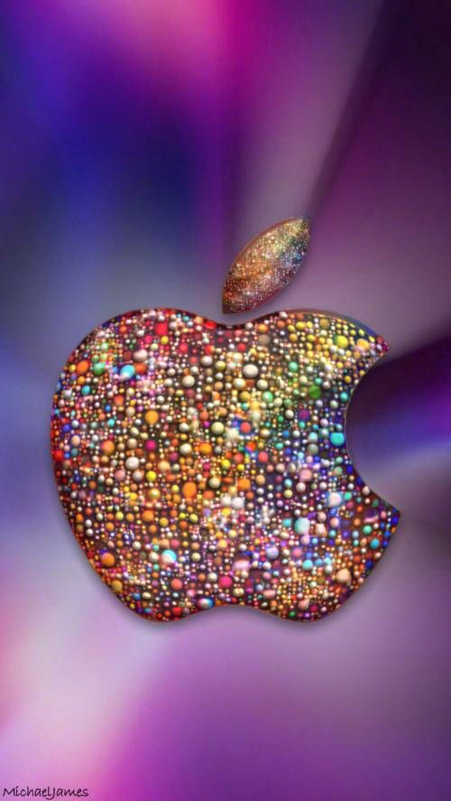 Rose Gold Glitter Apple Logo Wallpaper