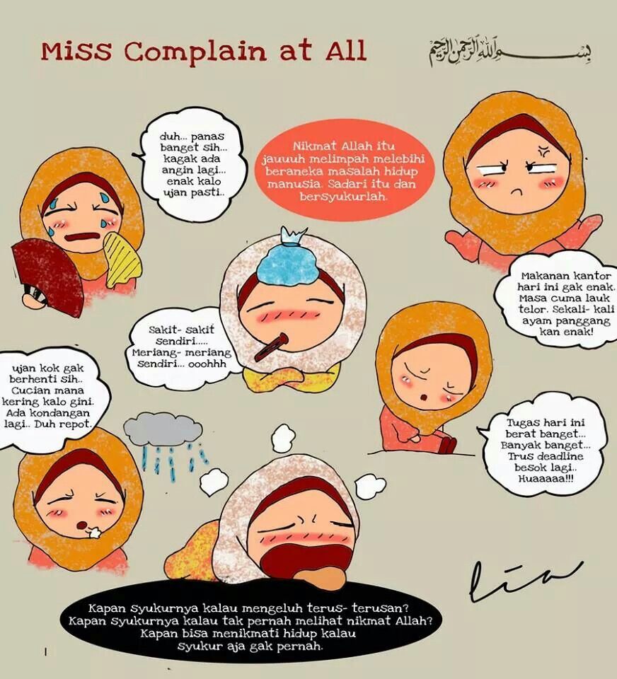 Gambar Kartun Muslimah Lagi Sakit