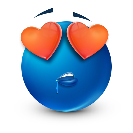 Seeing Hearts | Blue emoji, Emoji meme, Emoji