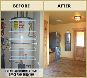Save Space Money With A Tankless Hot Water Heater Laundry Room