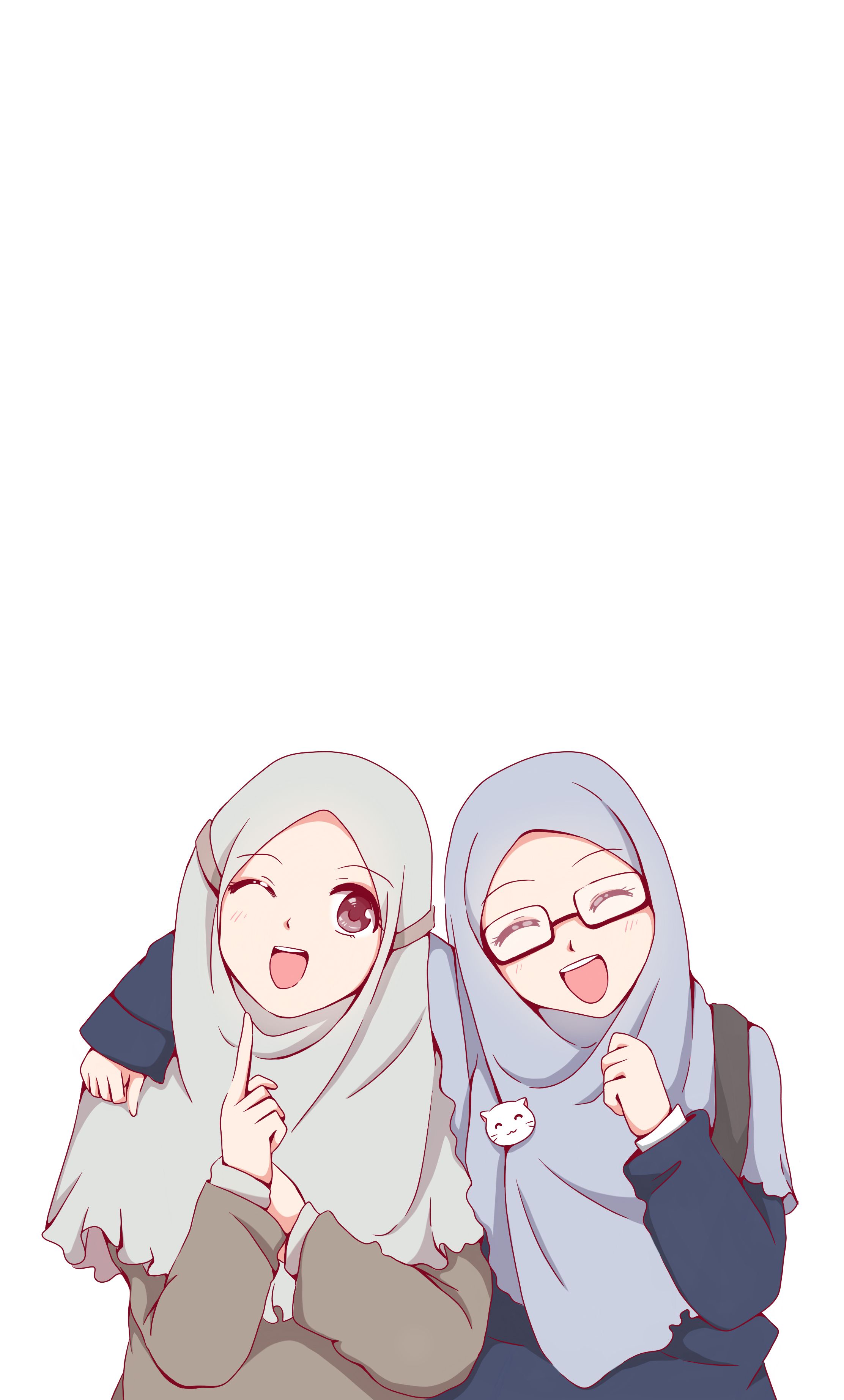 Gambar Kartun Muslimah Persahabatan 2 Orang