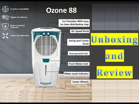 Crompton OZONE 88 Liters - honeycomb pad desert air cooler unboxing