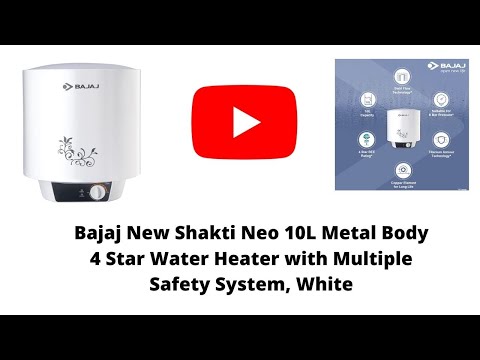Bajaj New Shakti Neo 10L Metal Body 4 Star Water Heater with Multiple Safety System, White