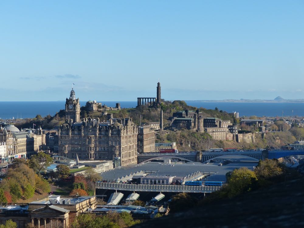 view from Edinburgh Castle Waverley Station