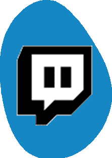 twitch logo, a chat bubble with eyes