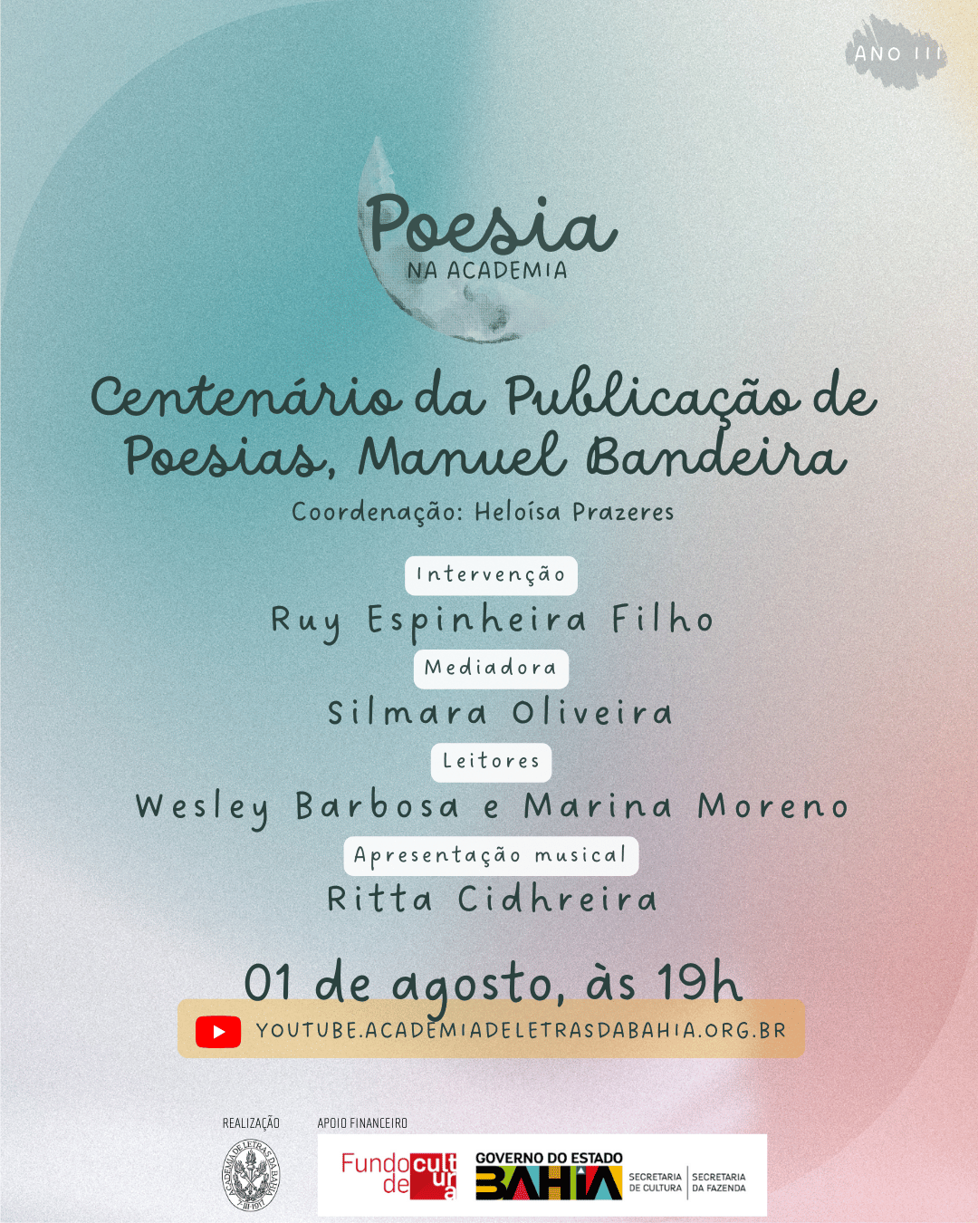 Poesia na Academia discute obra centenária de Manuel Bandeira