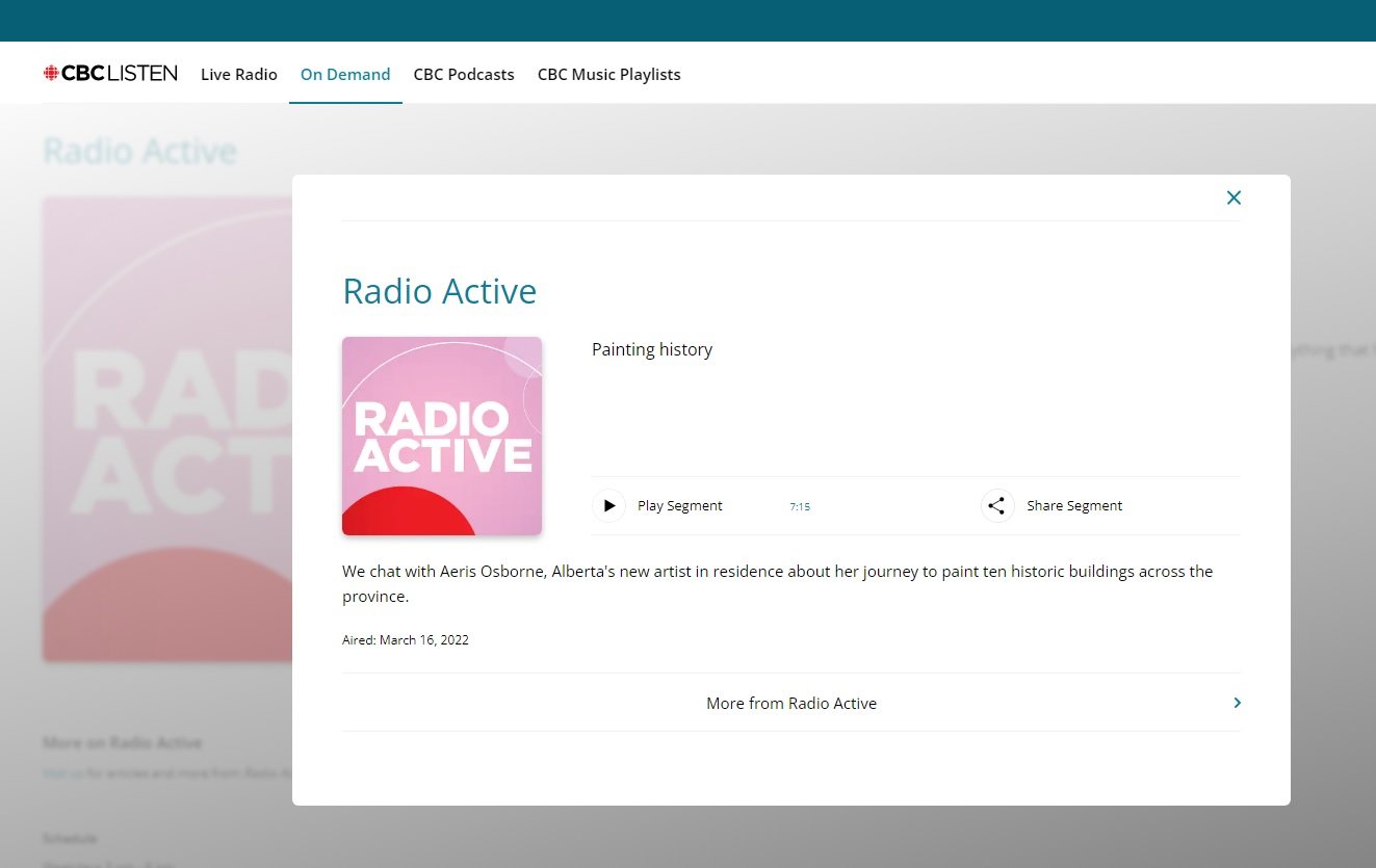 Amazing Cbc Radio Active Interview Painting History Aeris Osborne Art