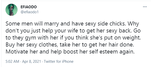 Help your wife to get her sexy back - Actress Efia Odo tells married men who have sexy side chicks