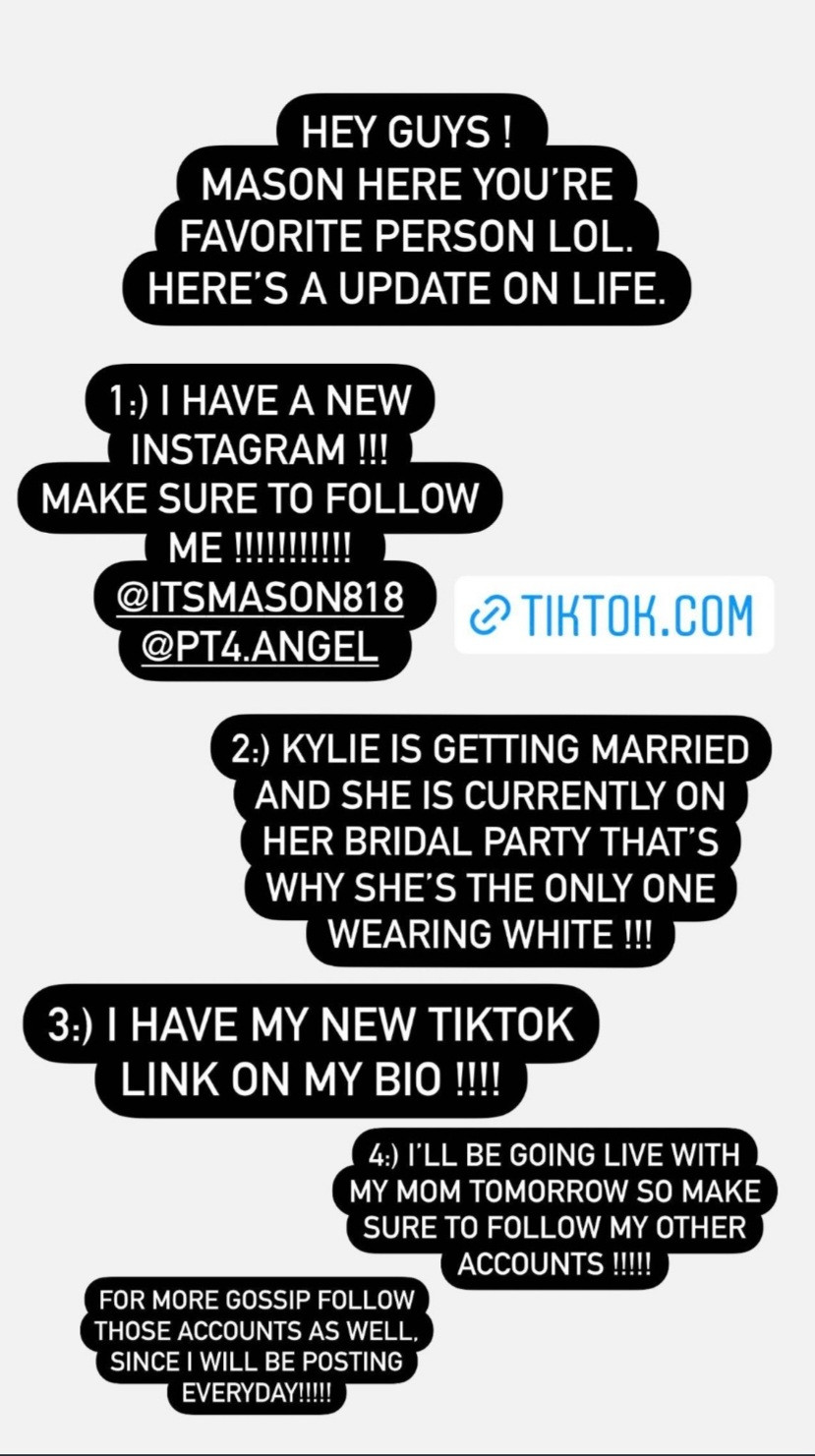 "Kylie is getting married" Account claiming to be the Kardashians