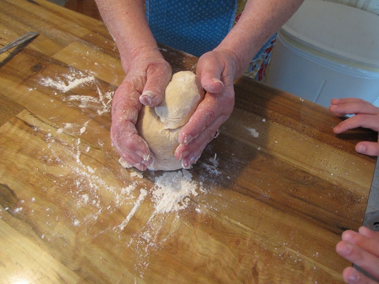 Press and form a ball with the dough