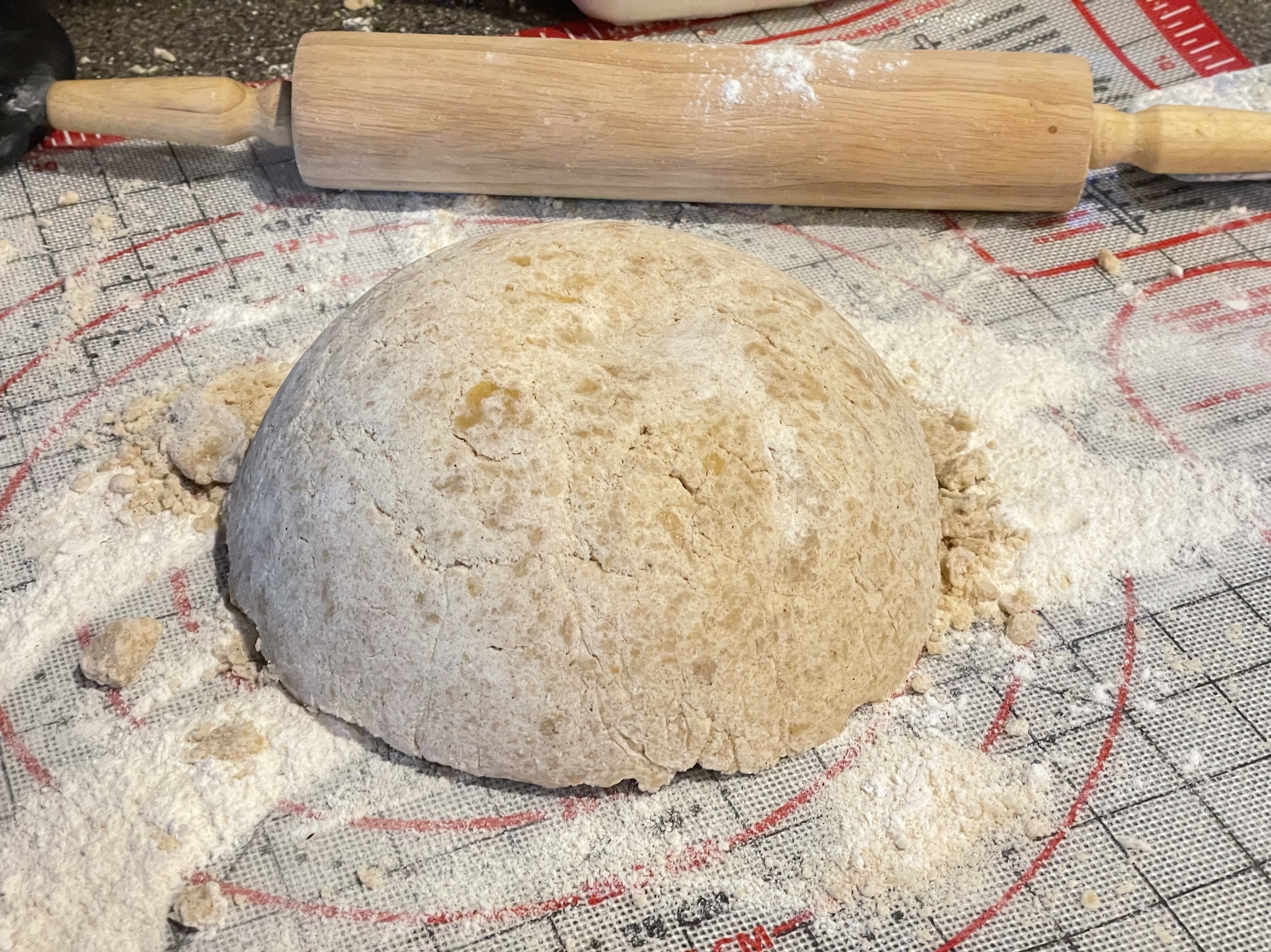 Remove dough after 2 hrs. Place on pastry mat