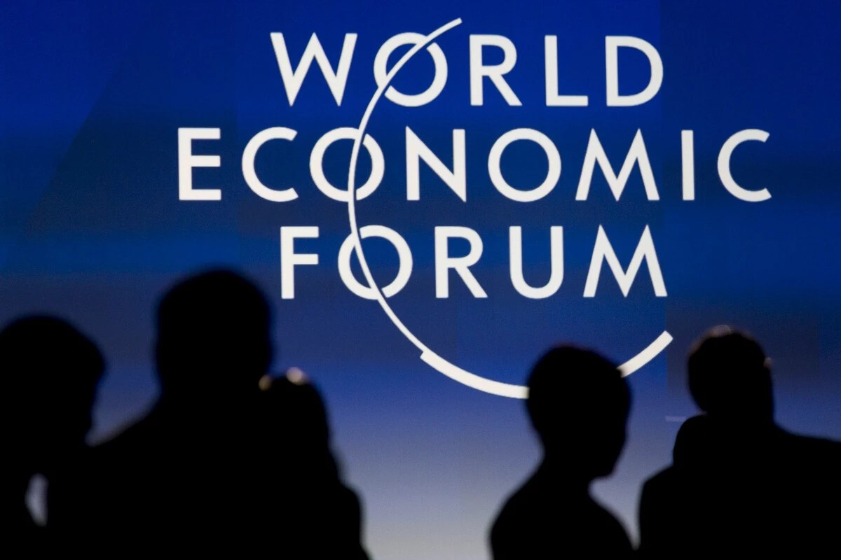 Entrada do Fórum Econômico Mundial de Davos.