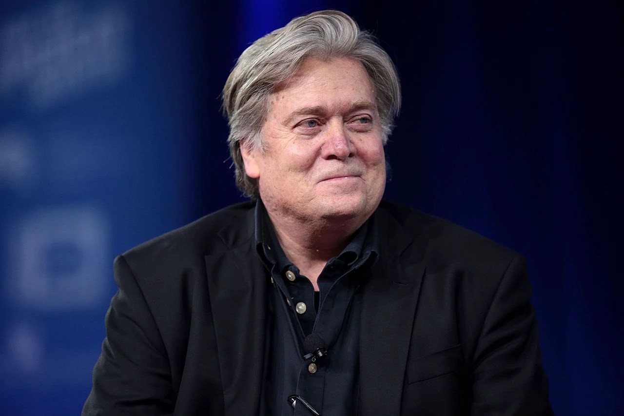 Steve Bannon durante palestra no CPAC, nos EUA, em 2017