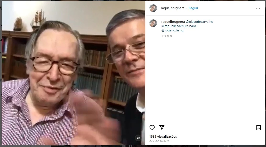 Reprodução de publicação do Instagram de Raquel Brugnera.