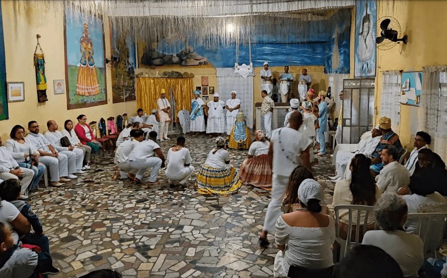 Festa de Santo no terreiro Abassá Oxum Oxossi, um templo de matriz africana no bairro de Cangaíba