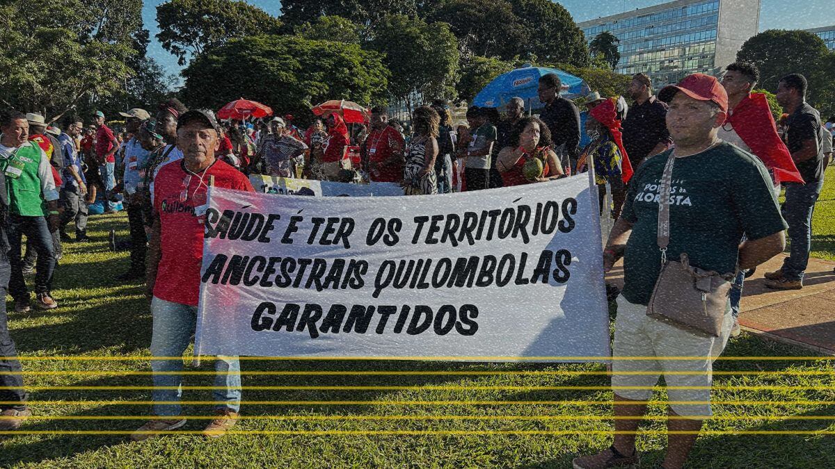 Quilombolas durante Aquilombar em Brasília em maio de 2024