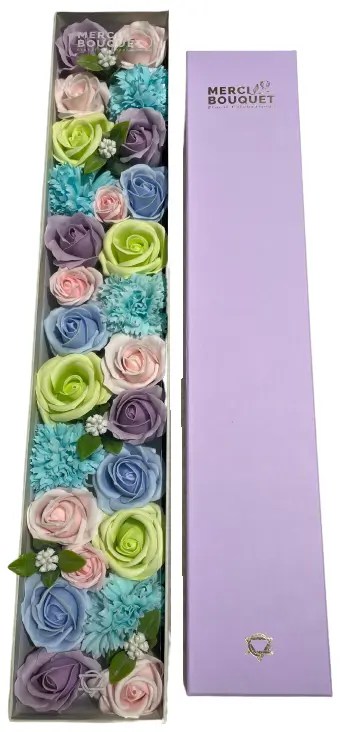 Caixa com flores Extra Longa - Bênção para Bebés - Azul
