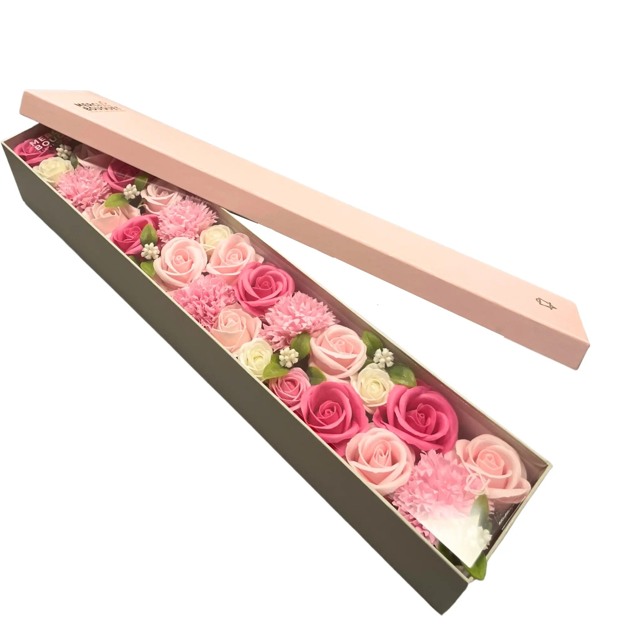 Caixa com flores Extra Longa - Bênção para Bebés - Rosa