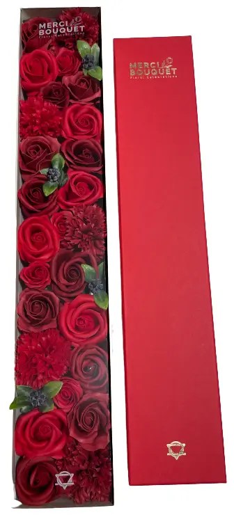 Caixa com flores Extra Longa - Rosas vermelhas