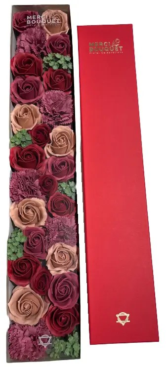 Caixa com flores Extra Longa - Rosas vintage