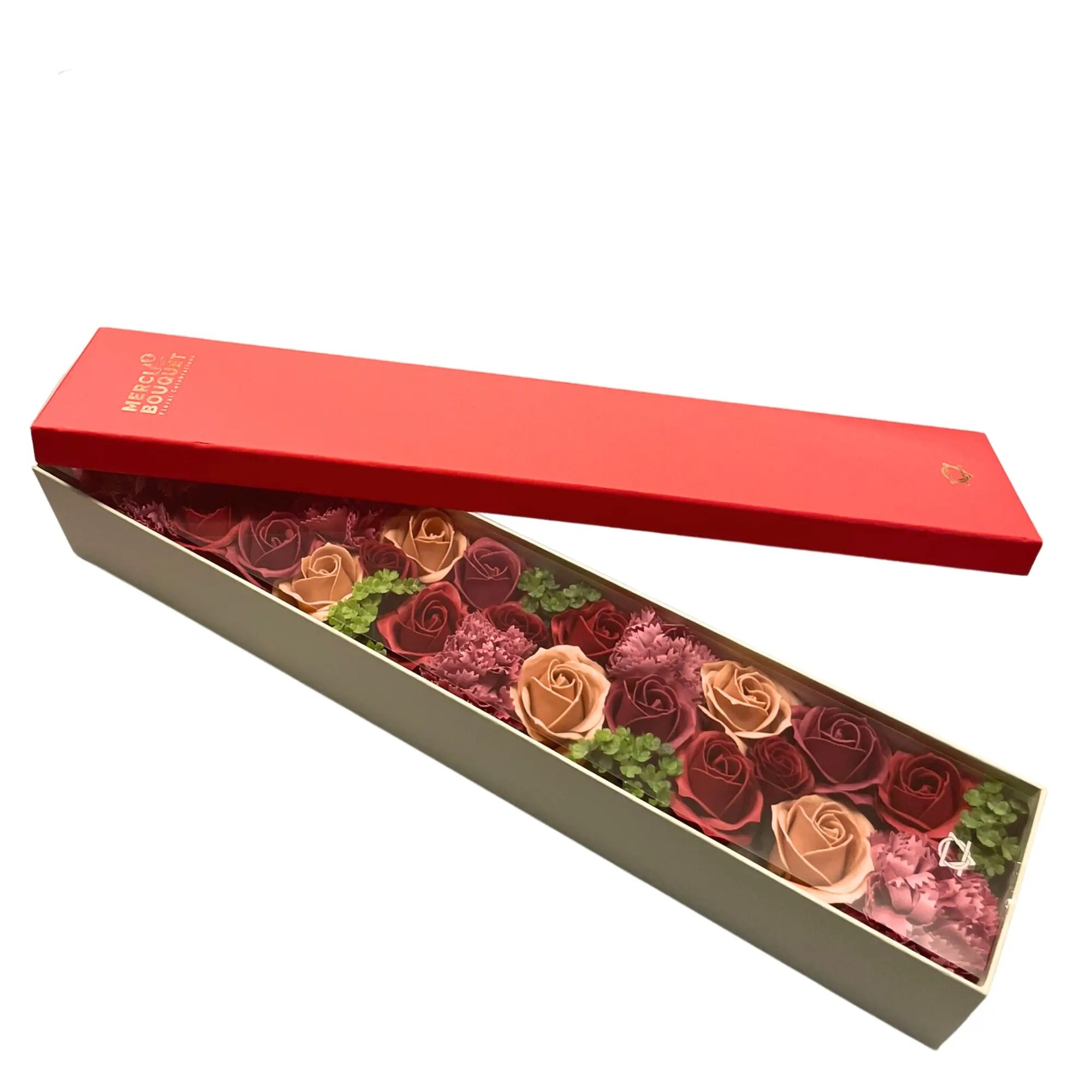 Caixa com flores Extra Longa - Rosas vintage