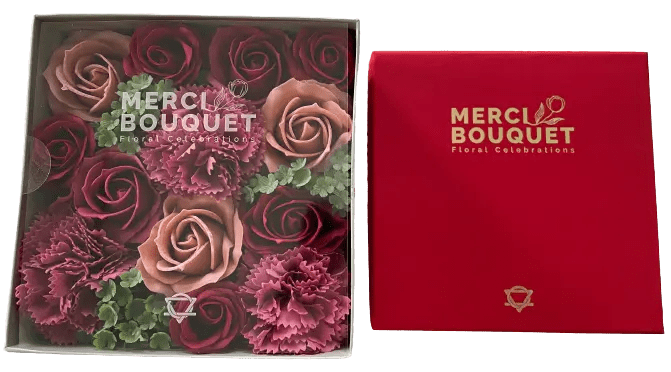 Caixa com flores quadrada - rosas vintage