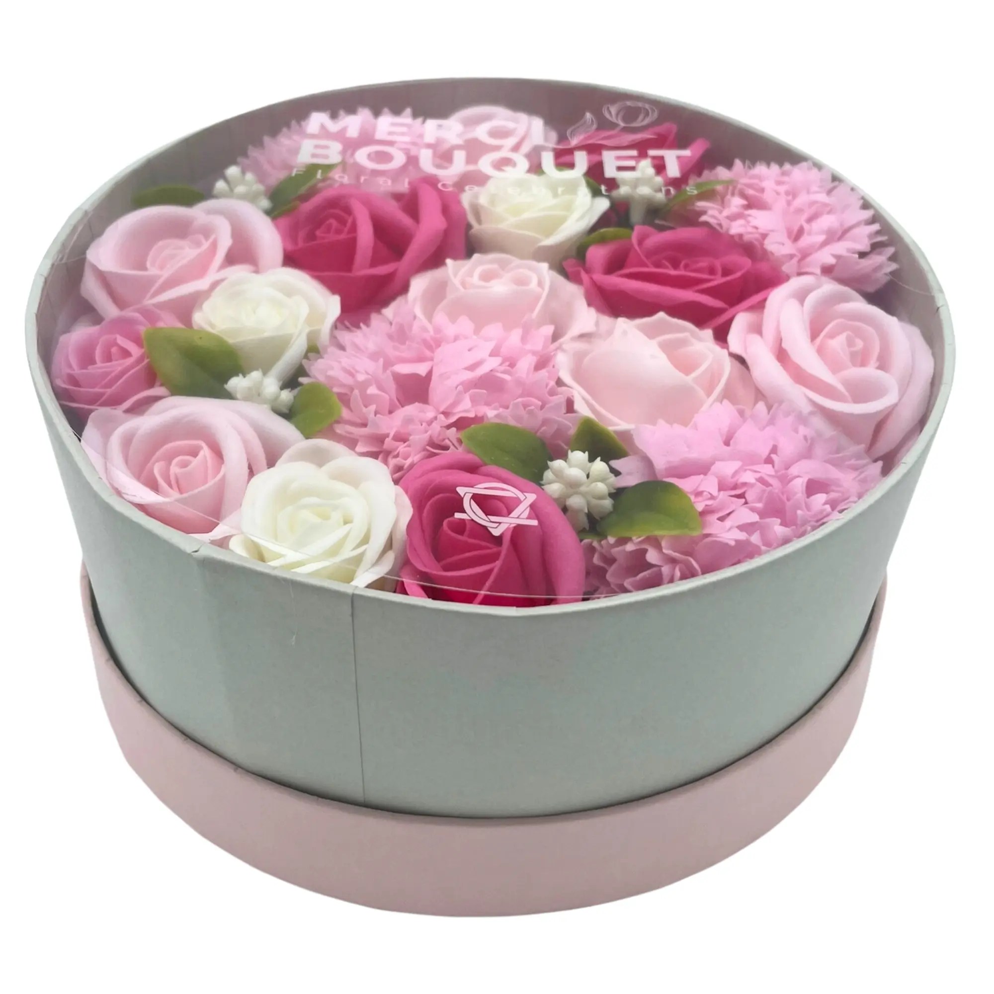 Caixa de flores redonda - Bênção para Bebés - Rosa