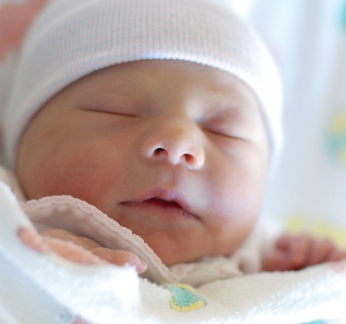 The newborn daughter of reporter Catherine Lutz.