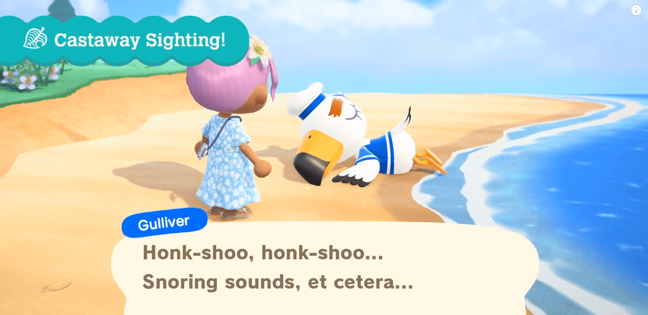 Rescue Gulliver Animal Crossing New Horizons