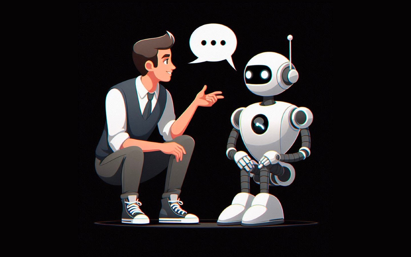 Robot and human chatting