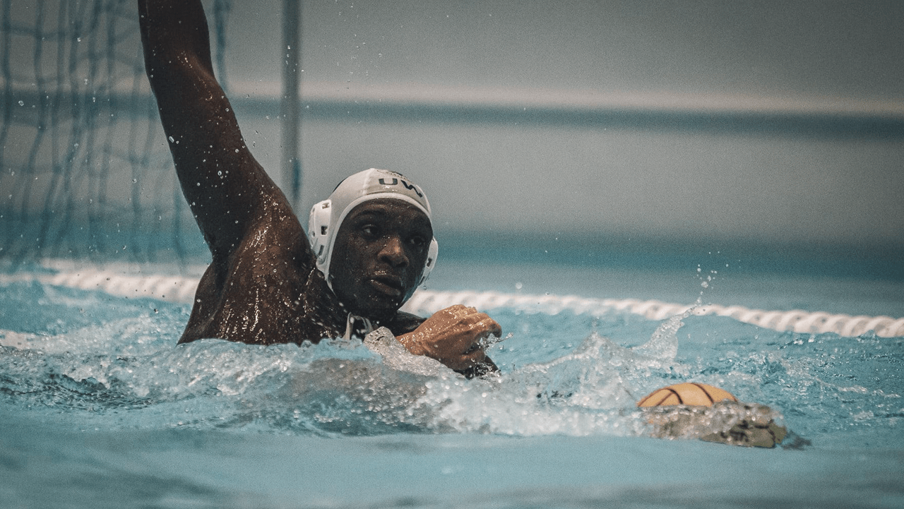 Water polo star Messan Moore, during an international competition in Poland.