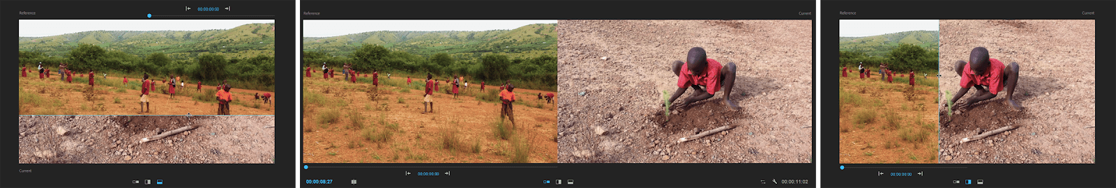 Premiere Color Correction: Comparison view