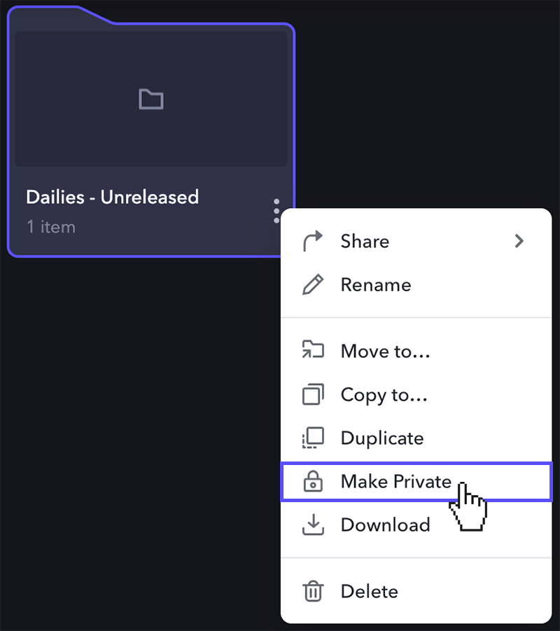 Frame.io Make Private