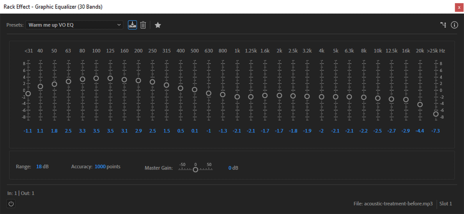 Adobe Audition 30-band EQ