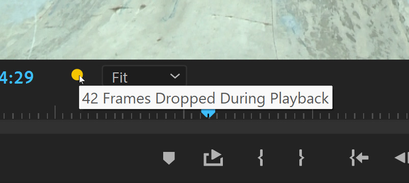 Premiere Pro has a dropped frames indicator in the Preview panel.