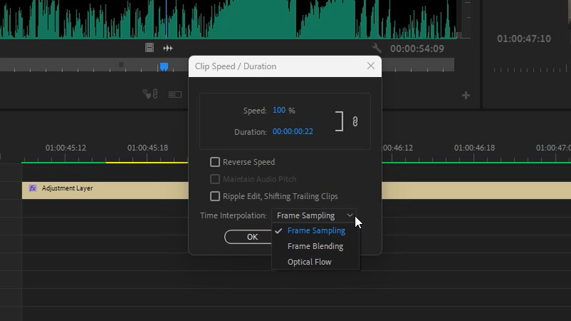 Premiere Pro Speed/Duration settings