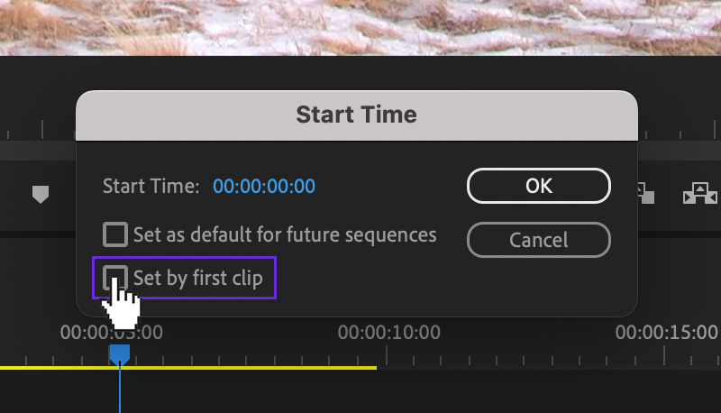 …then select Set by first clip.