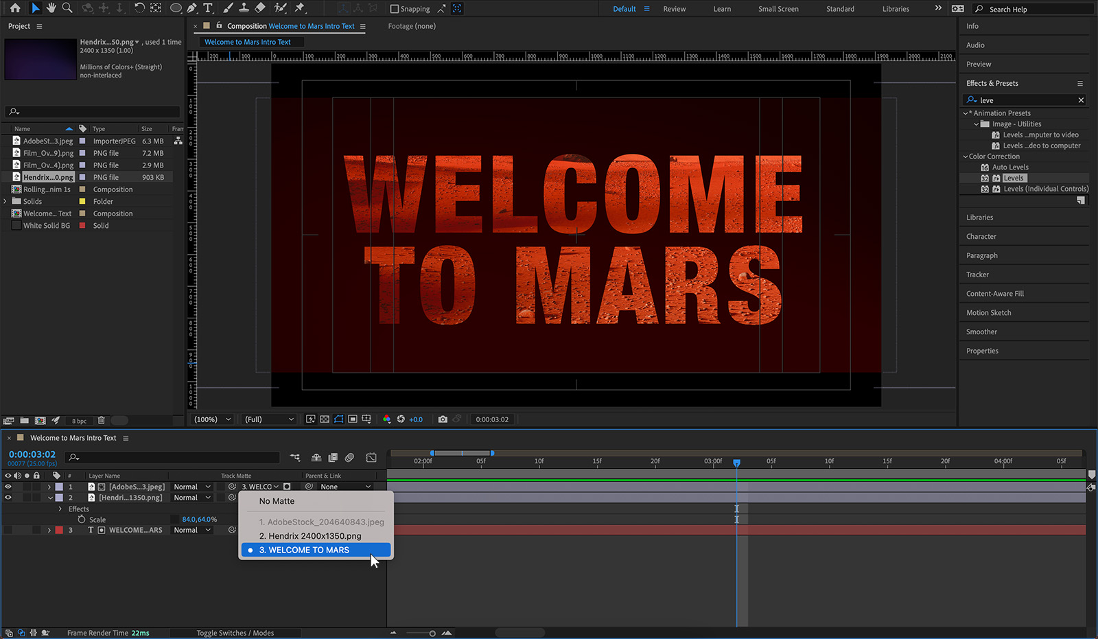 Track matte layer order in After Effects