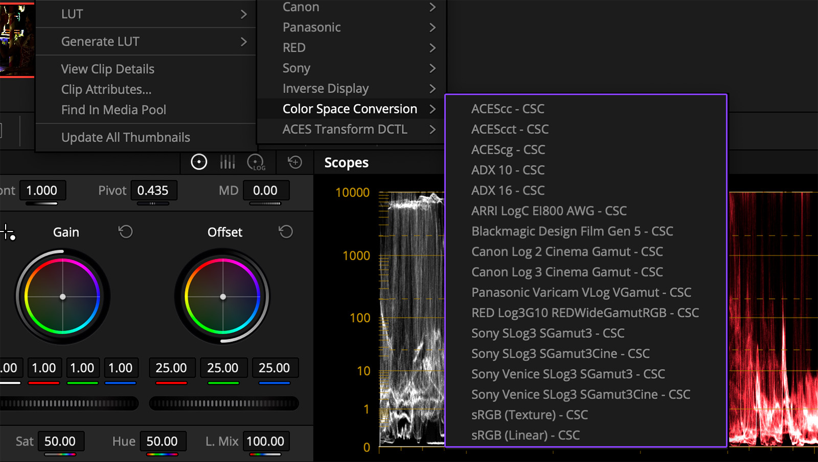 No ACES linear input
