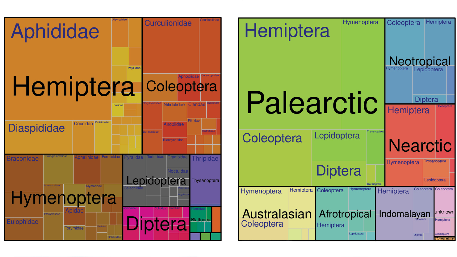 Graphs displaying the taxonomic and biogeographic patterns of the non-native insect fauna of Chile