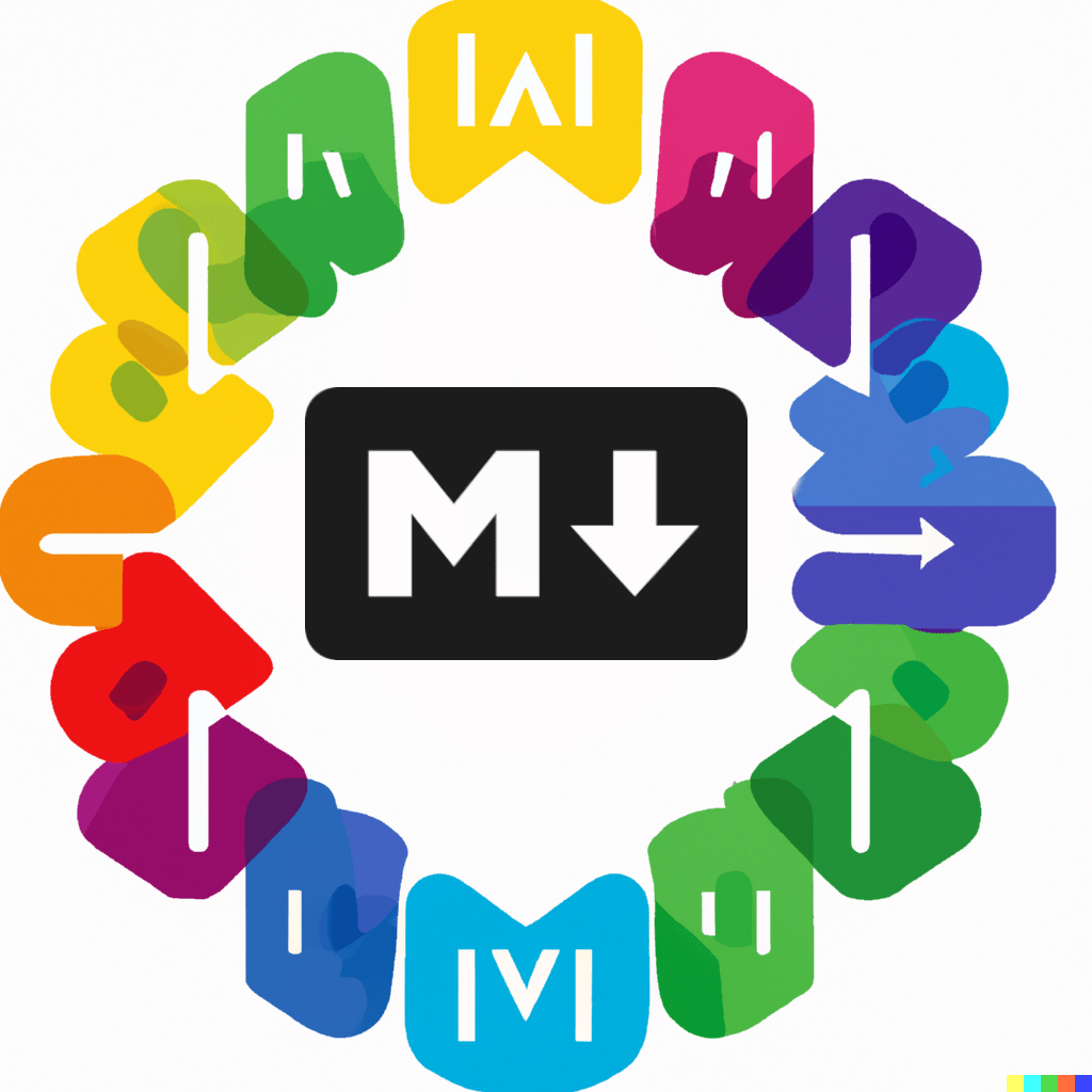 A colourful image of the markdown file format