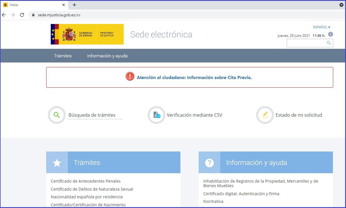 Creacion De Una Segunda Sede Electronica Asociada Al Ministerio De Justicia Blog Extranjeria Asociacion Progestion