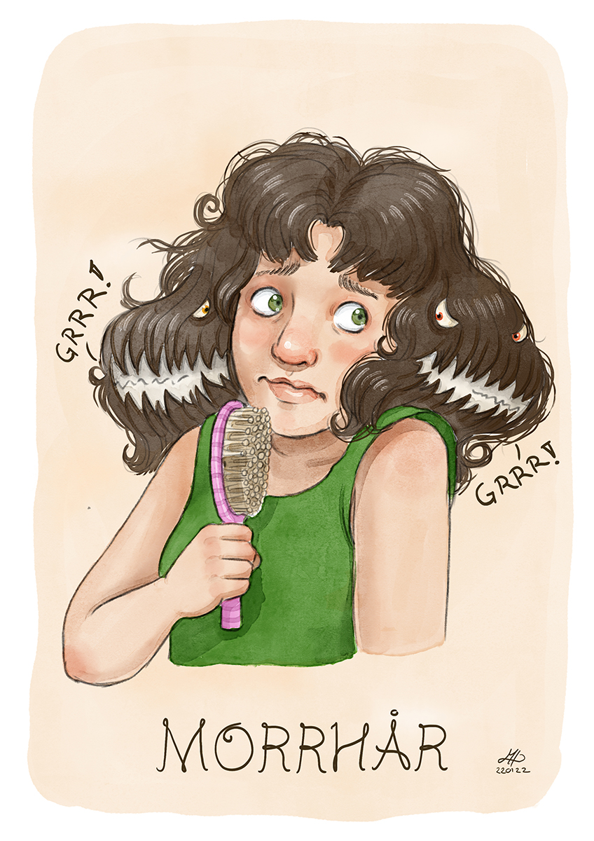 Morrhar Illustrerad Ordvits Bokstavligt Malat