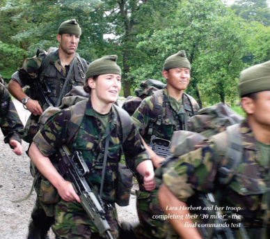 Dr Lara Herbert, then a Royal Navy Lieutenant, is the second woman to complete the All Arms Commando Course, and the first to complete in one go.