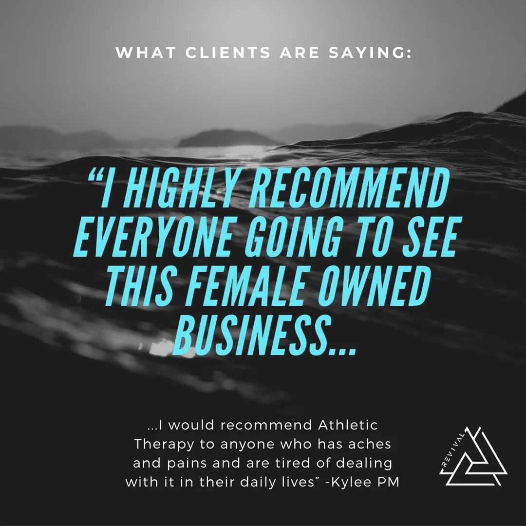 locally owned, female owned businesses, revival airdrie, pain treatment airdrie, therapy clinic airdrie, athletic therapists