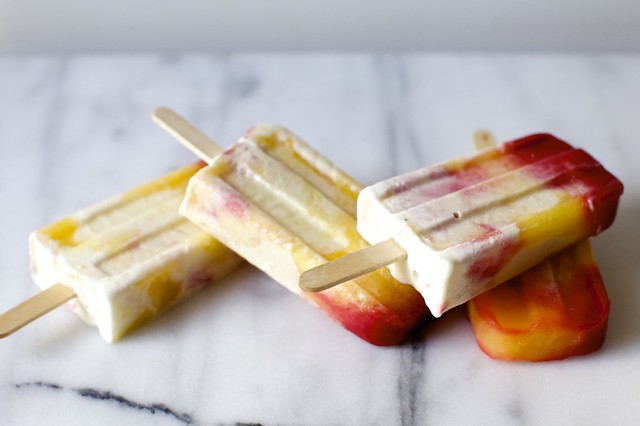 peach melba popsicles