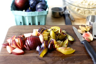 chopping plums
